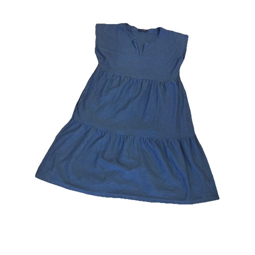 Cut Loose Dress‎ Small Linen Blend Oversized Tiered